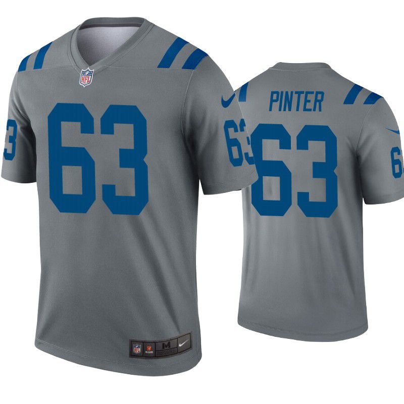 Men Indianapolis Colts 63 Danny Pinter Nike Gray Inverted Legend NFL Jersey